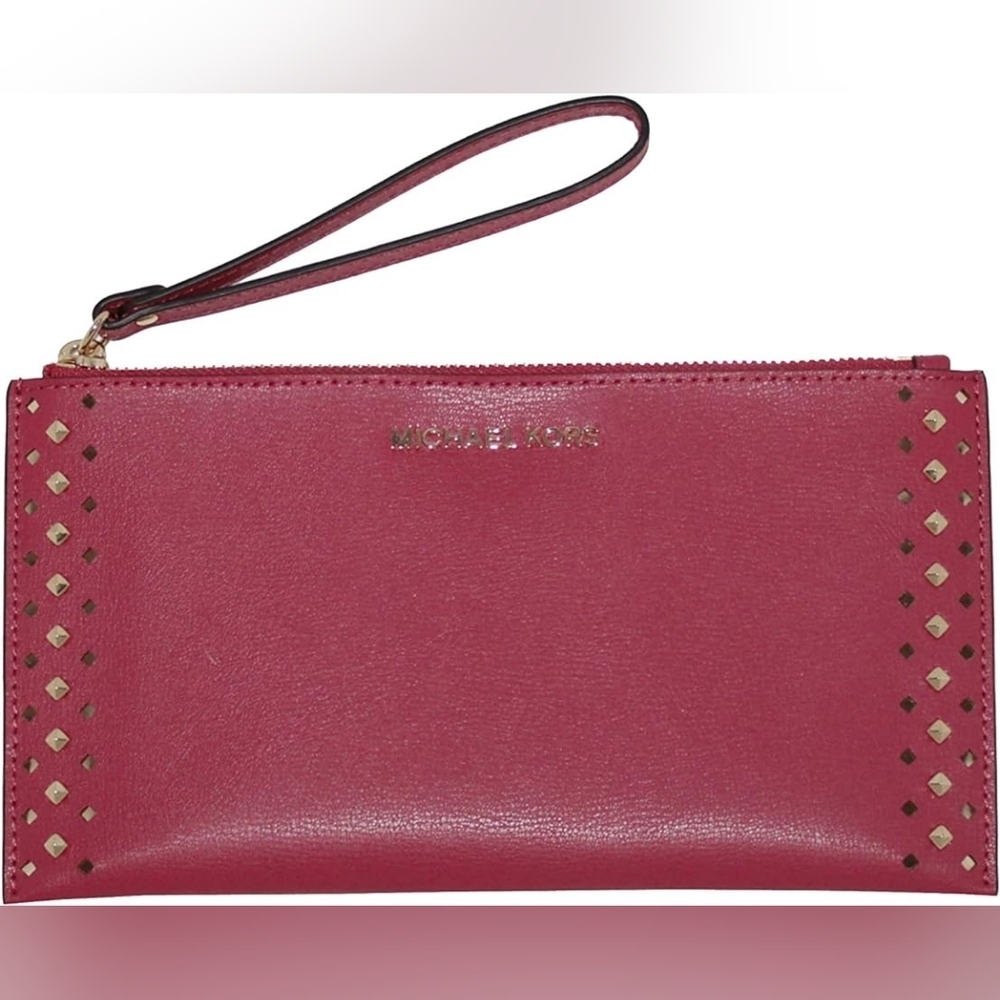 MICHAEL Michael Kors Women's Jet Set Travel Leather Zip Clutch Lipstik